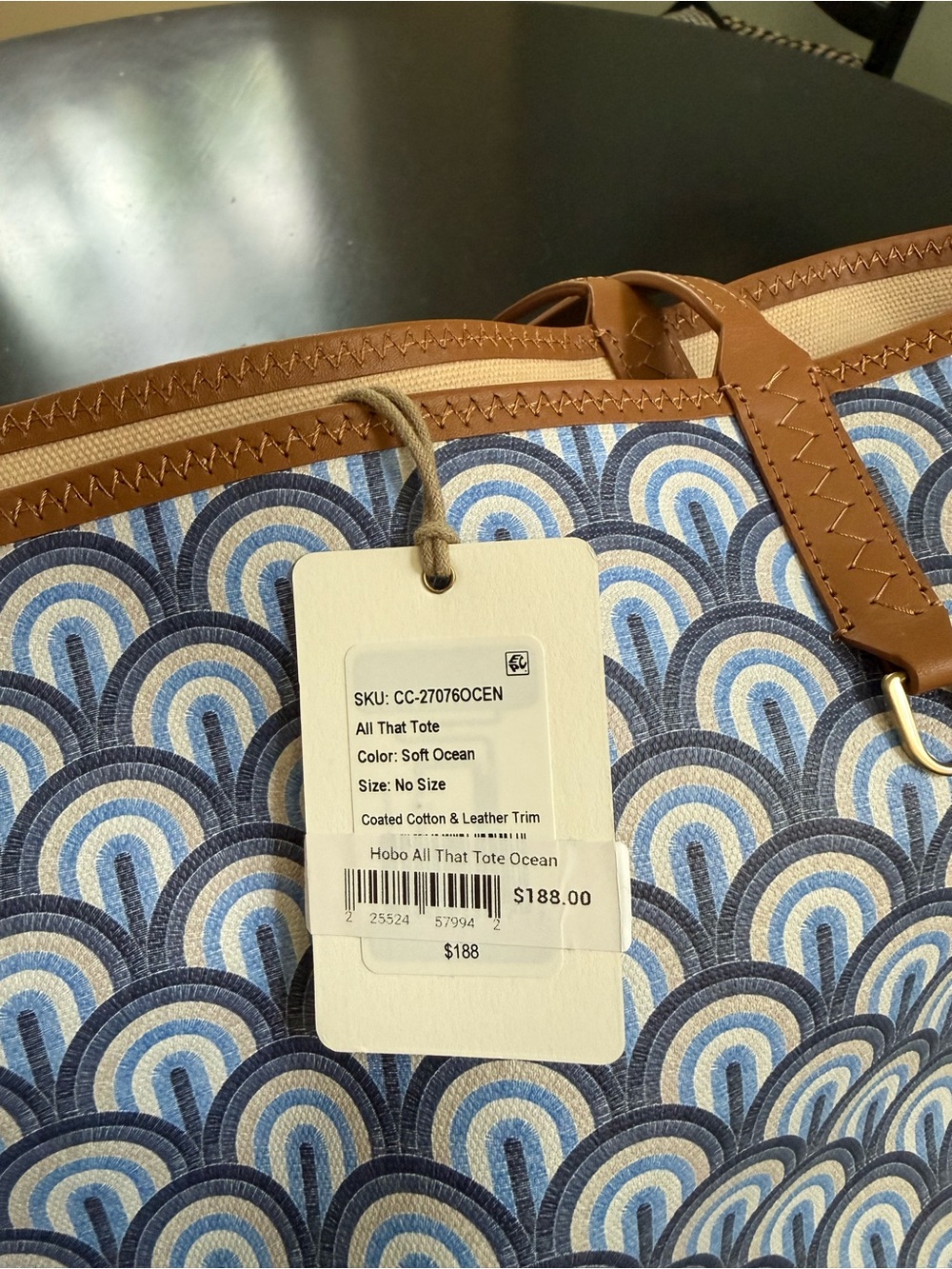 NEW HOBO all that tote bag in soft ocean blue